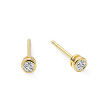 Womens | 0.10 CT Round Cut Single Stone Lab Grown Accent Diamond | Stud Earrings | 14K Yellow Gold Plated Silver | G-SI