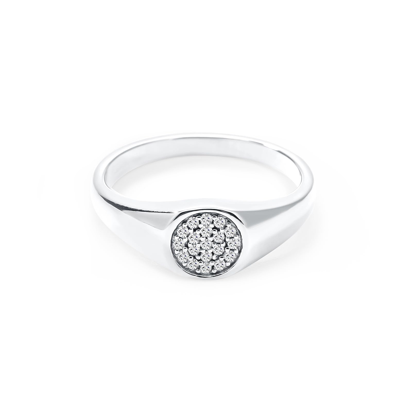 Womens | 0.09 CT Round Cut Lab Grown Accent Diamond | Fashion Band Ring | Sterling Silver | G-SI