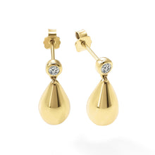 Womens | 0.10 CT Round Cut Lab Grown Accent Diamond | Dangle Earrings | 14K Yellow Gold Plated Silver | G-SI