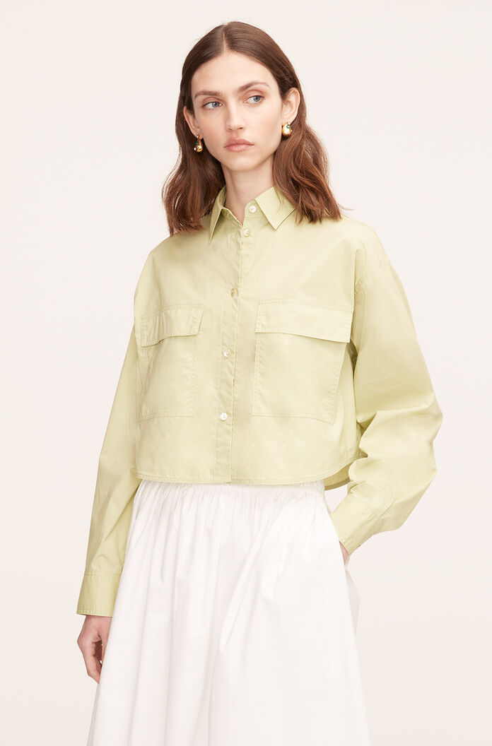 Poplin Long Sleeve Blouse | Matcha