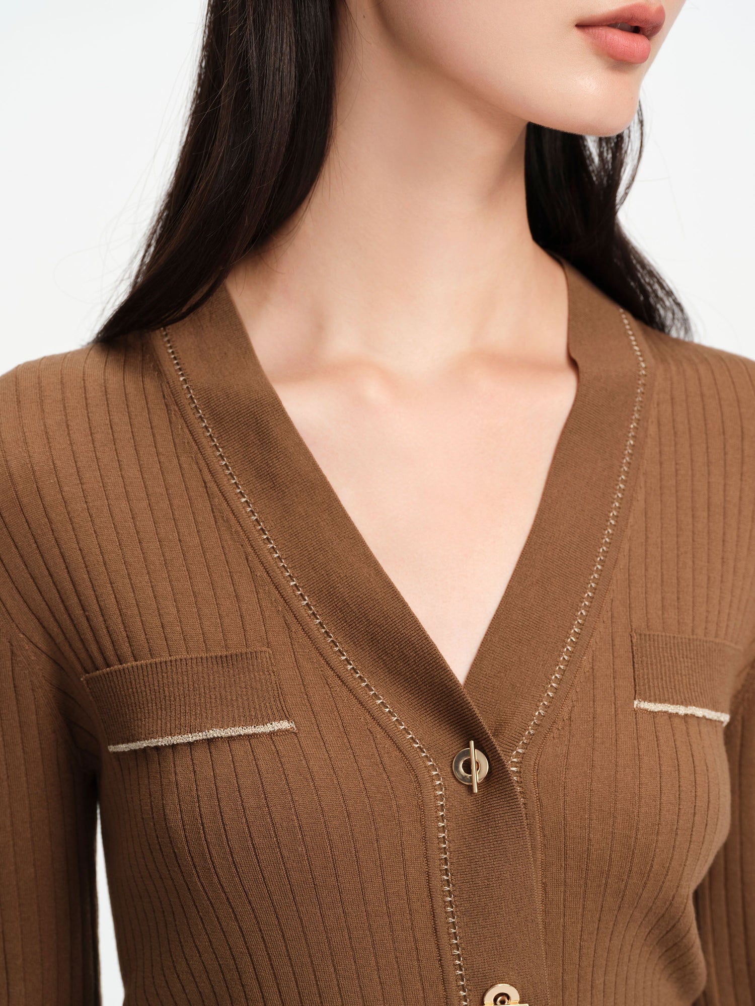 Wool Textures Knit Cardigan | Black