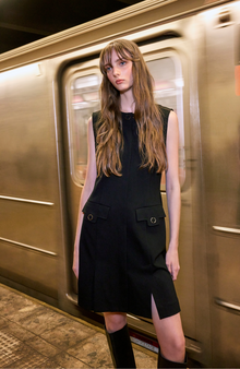 Ponte Vest Dress | Black