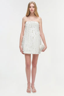 Womens | Yasmin Embellished Strapless Mini Dress | Ivory