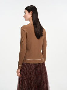 Wool Textures Knit Cardigan | Black