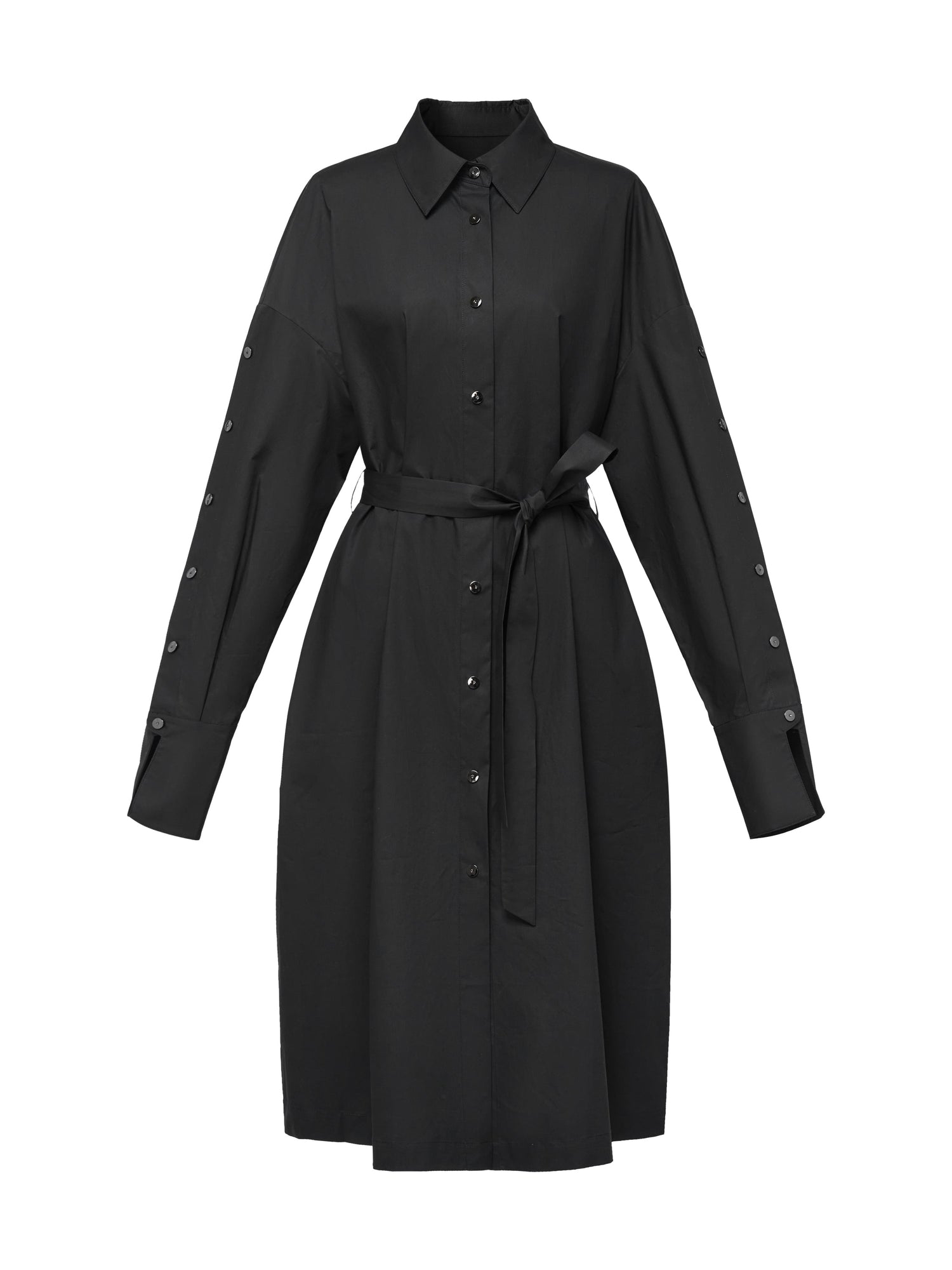 Slimming Mid-Length Dress | Black