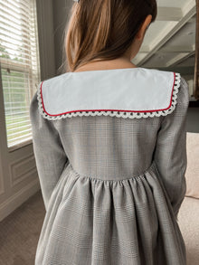 Baby Girls | Georgina Print Dress with Bow | Tartan & Red