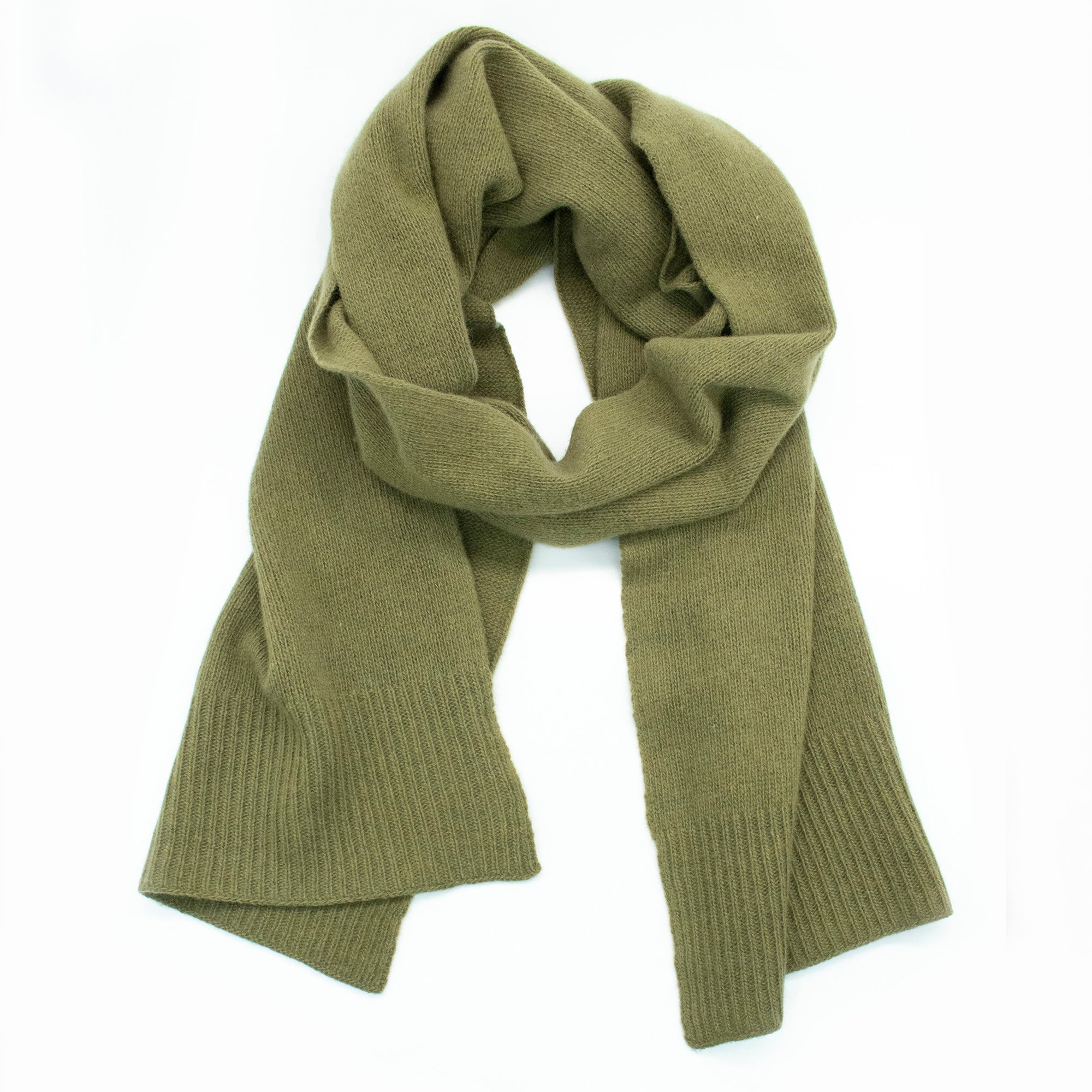 Unisex | Cashmere Scarf | Large | Martini Olive
