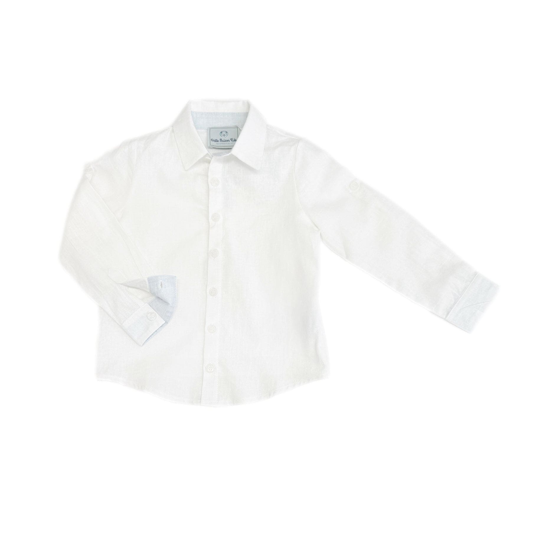 Boy | Charlotte Baby Blue Boys' Button Down Shirt | White