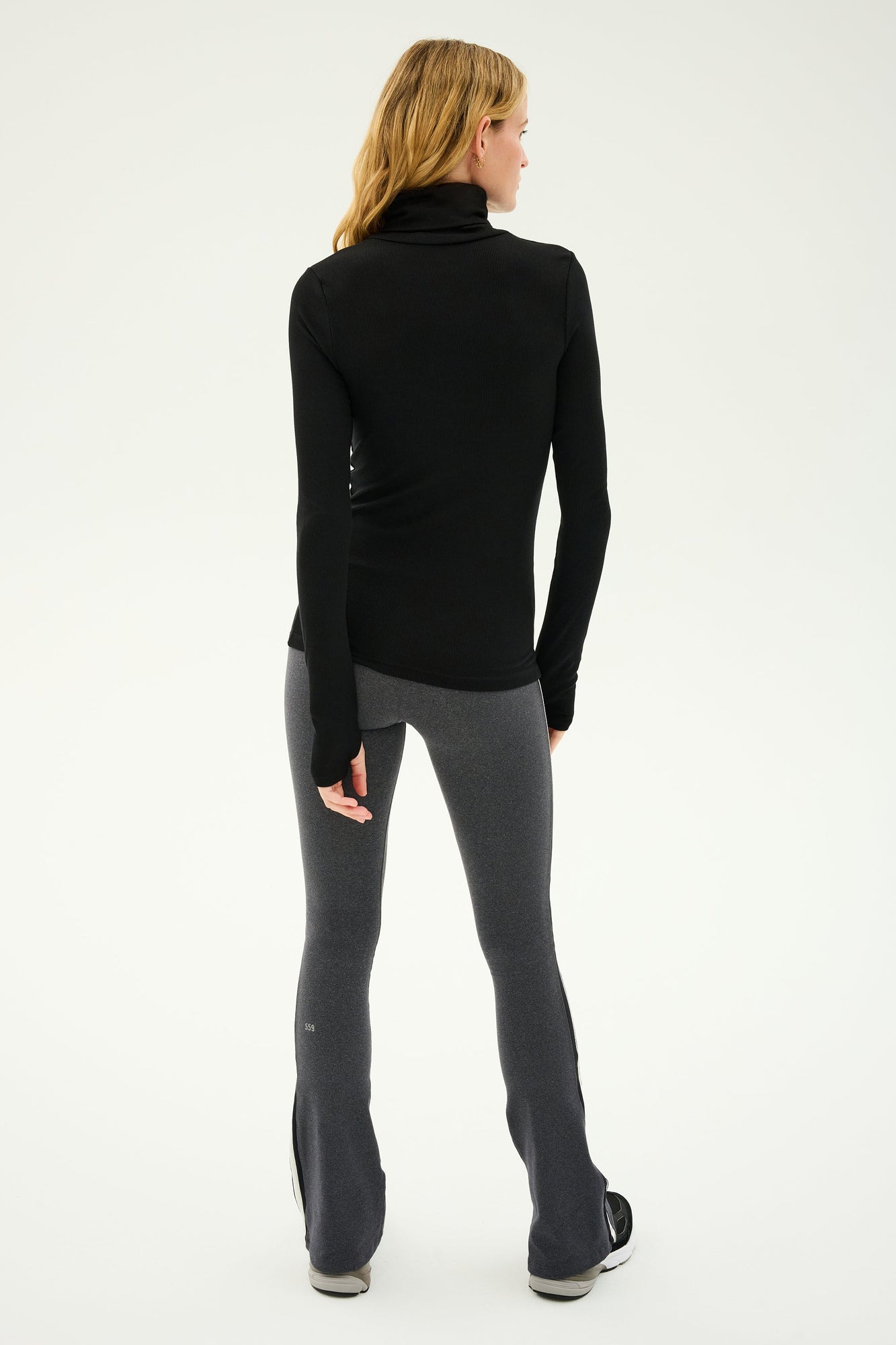 Raquel High Waist Flared Legging | Heather Grey x White x Black