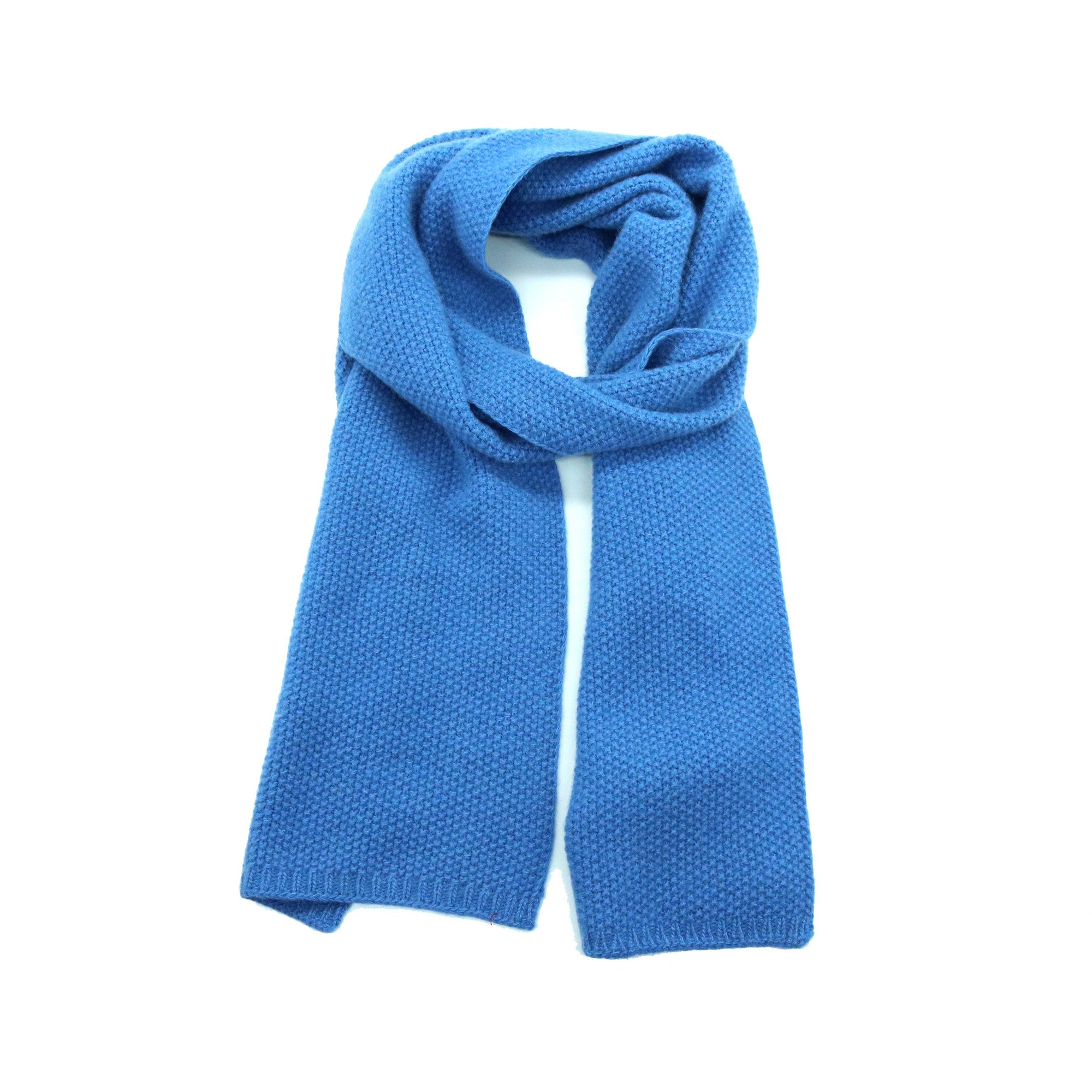 Cashmere Stitched Scarf | Winter Blue