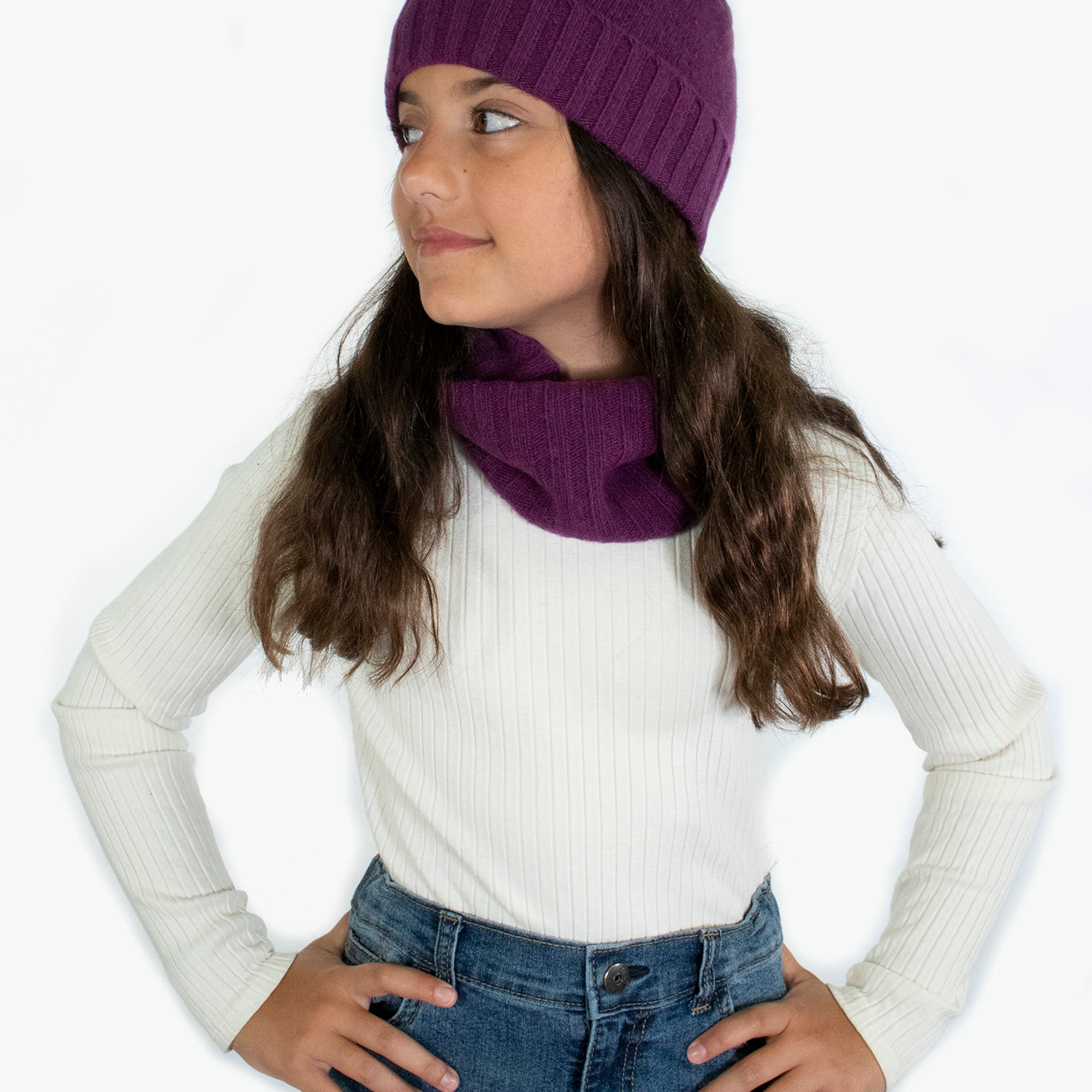 Kids | Cashmere Snood | SK Damson