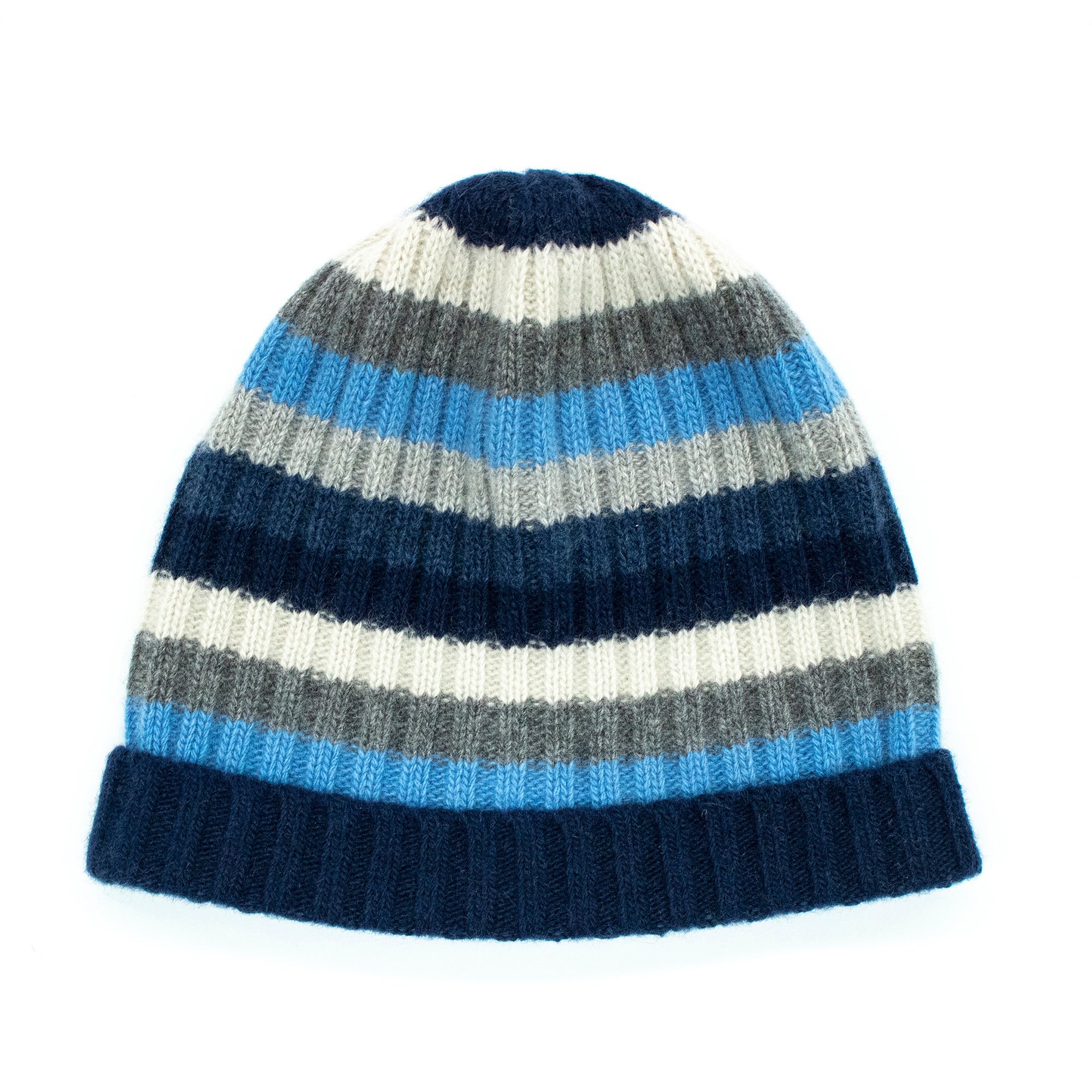Kids | Cashmere Striped Hat | Blue Combo
