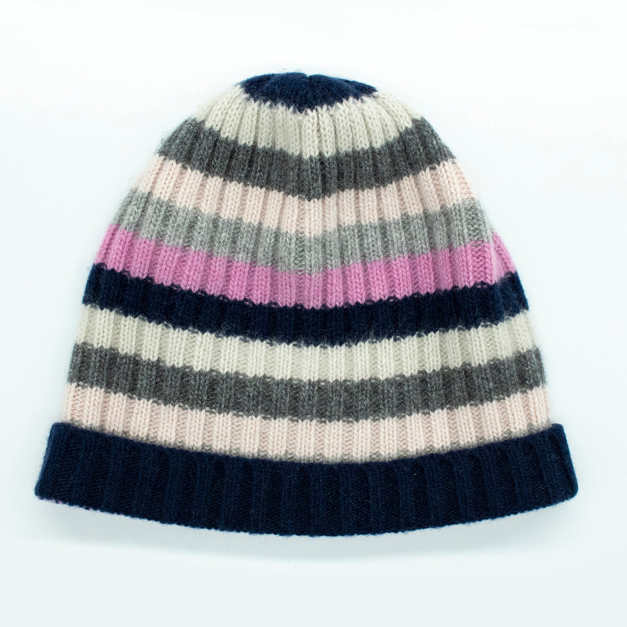 Kids | Cashmere Striped Hat | Pink Combo
