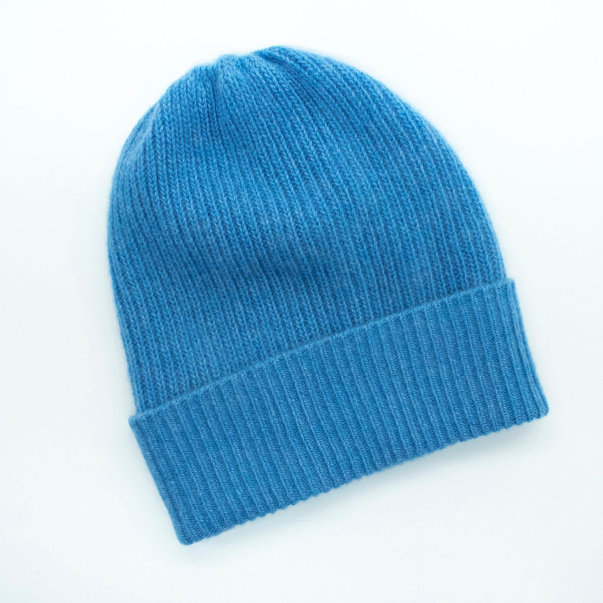 Cashmere Ribbed Beanie | Pottery Blue