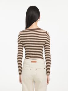 Ribbed Knit Top | Brown