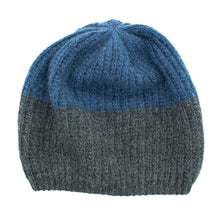 Kids | Cashmere Hat Colorblock | Charcoal/Denim