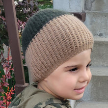 Kids | Cashmere Hat Colorblock | Copper/Green