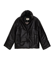 Hide Alt-Leather Puffer Jacket | Black