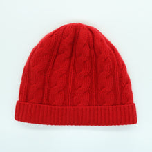 Unisex | Cashmere Hat with Cables | Rosso Cilegia
