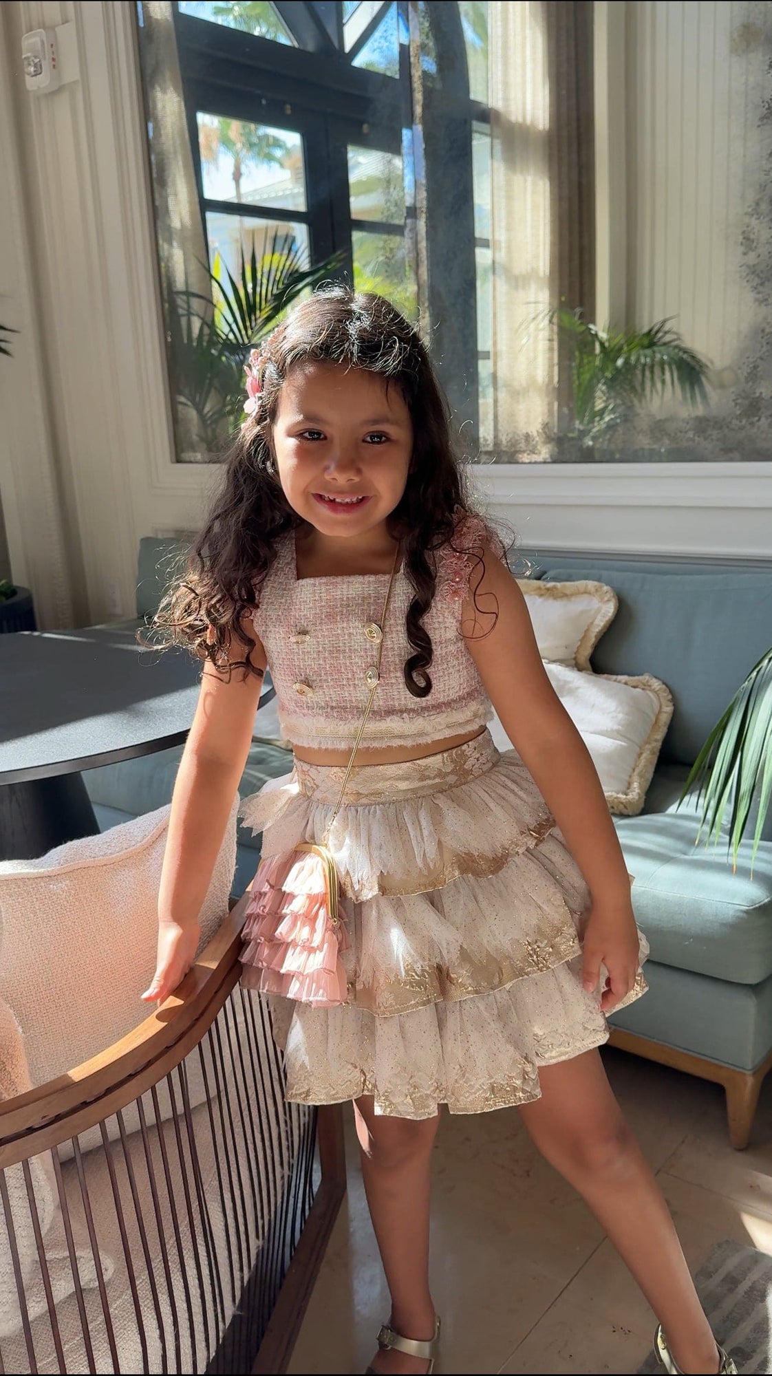 Baby Girls | Charlie Jacquard Glitter Skirt | Gold