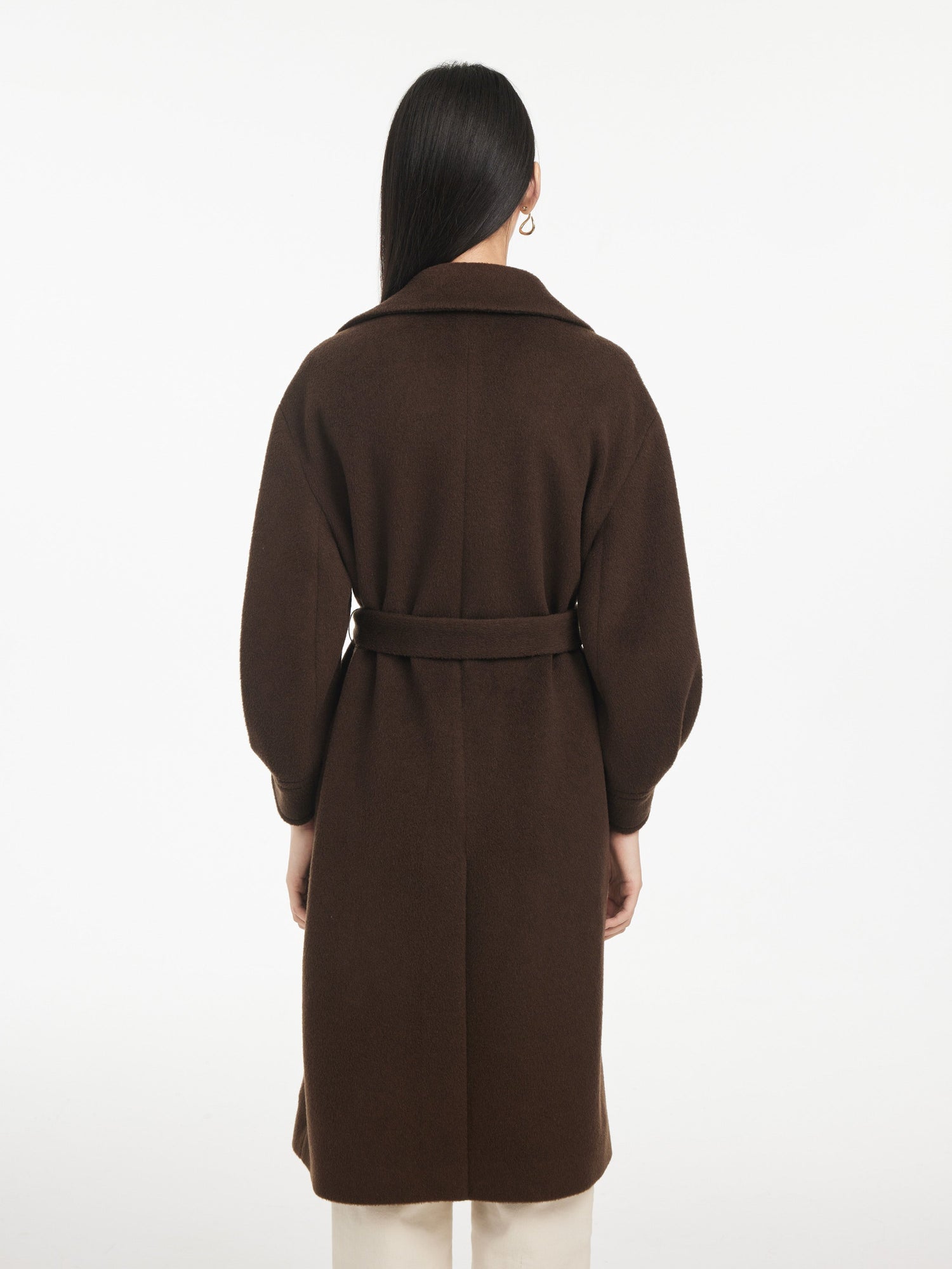 Yak Wool Belted Coat | Brown