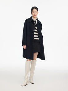 A-Shape Woolen Coat | Black
