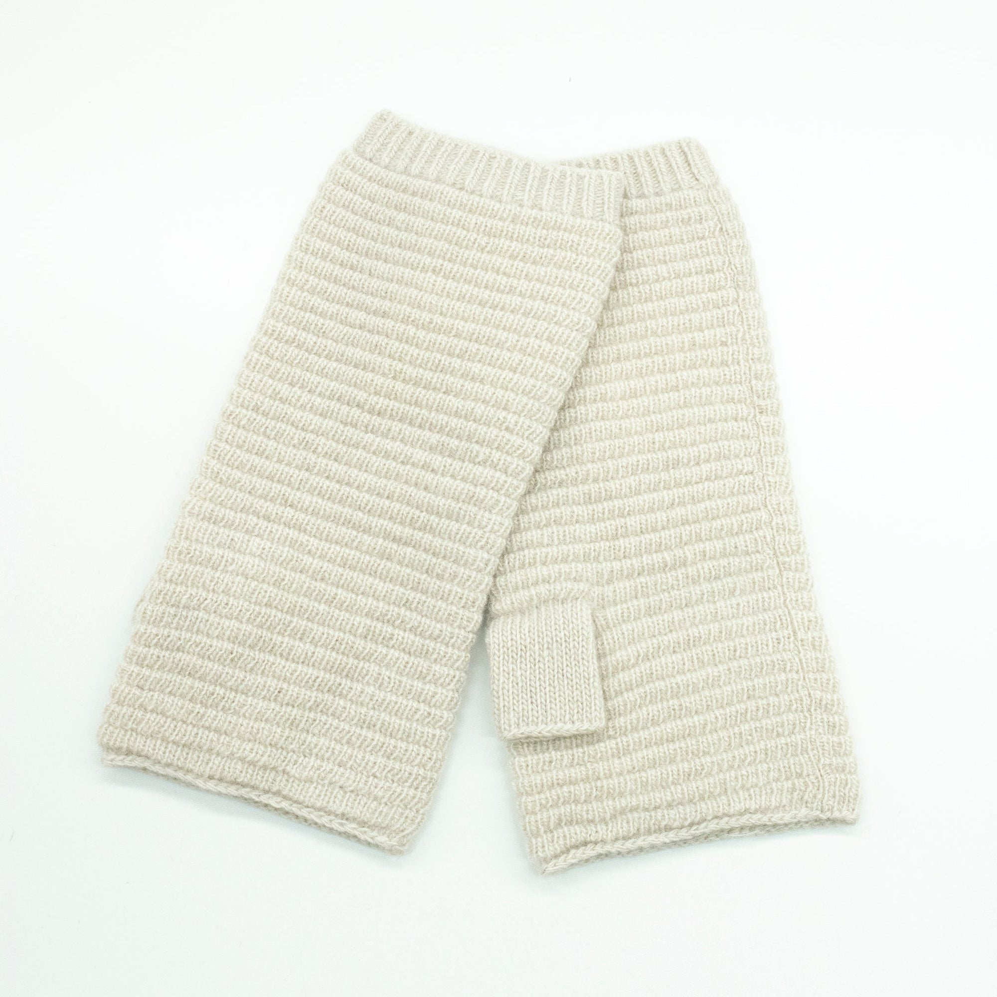 Cashmere Ribbed Fingerless Gloves | Ivory