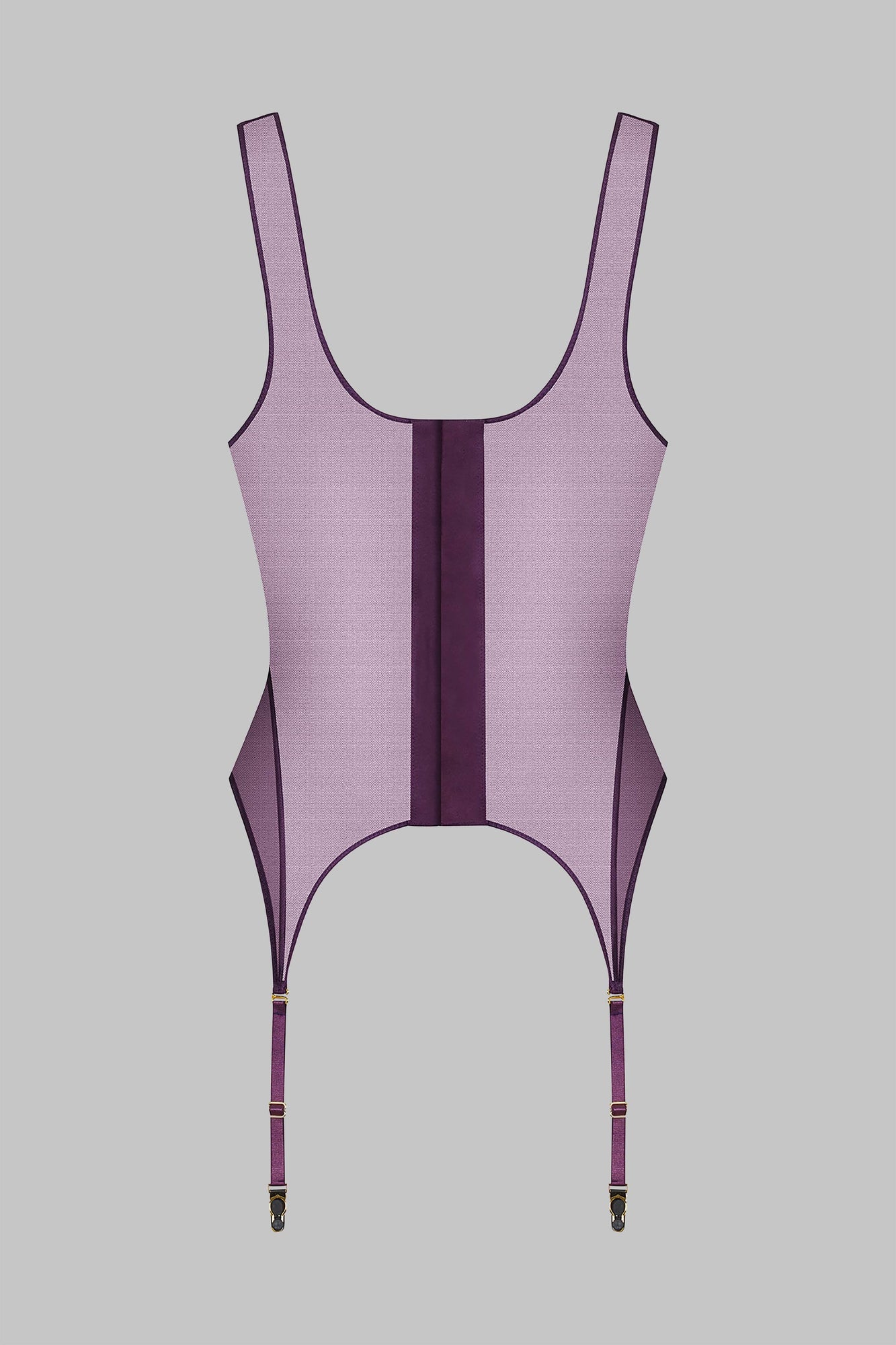 Corset top with Suspenders - L'Amoureuse | Purple