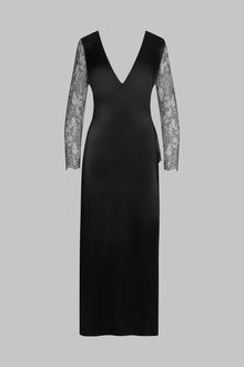 Slit long dress - Rendez-Vous Private | Black