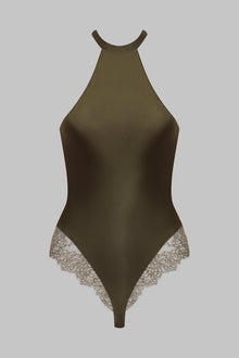 Thong body with american collar - Rendez-Vous | Khaki