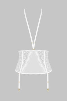 Waist cinched with suspenders - Accroche Coeur | White