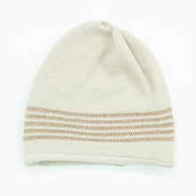 Kids Cashmere Hat With Lurex Stripes | Ivory