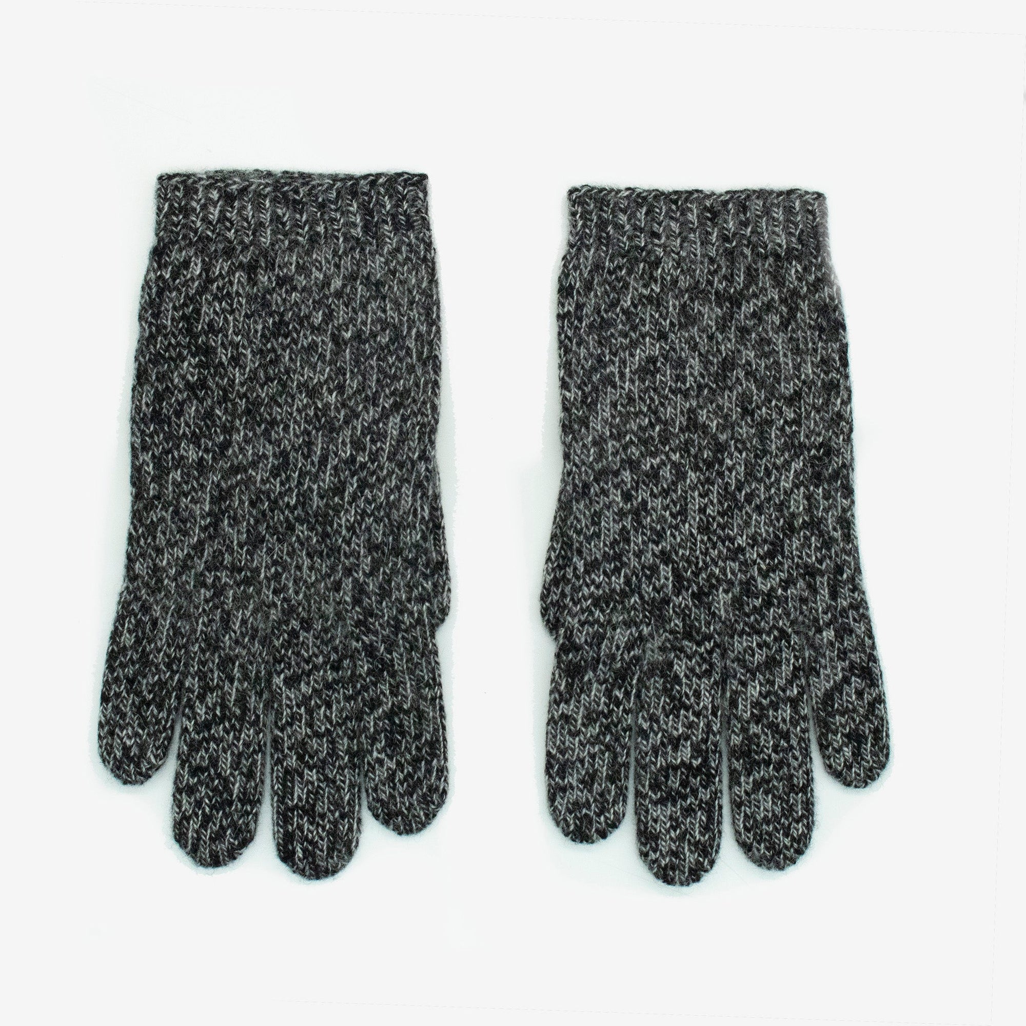 Kids Cashmere Tweeded Gloves | Black/Grey