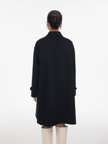 A-Shape Woolen Coat | Black