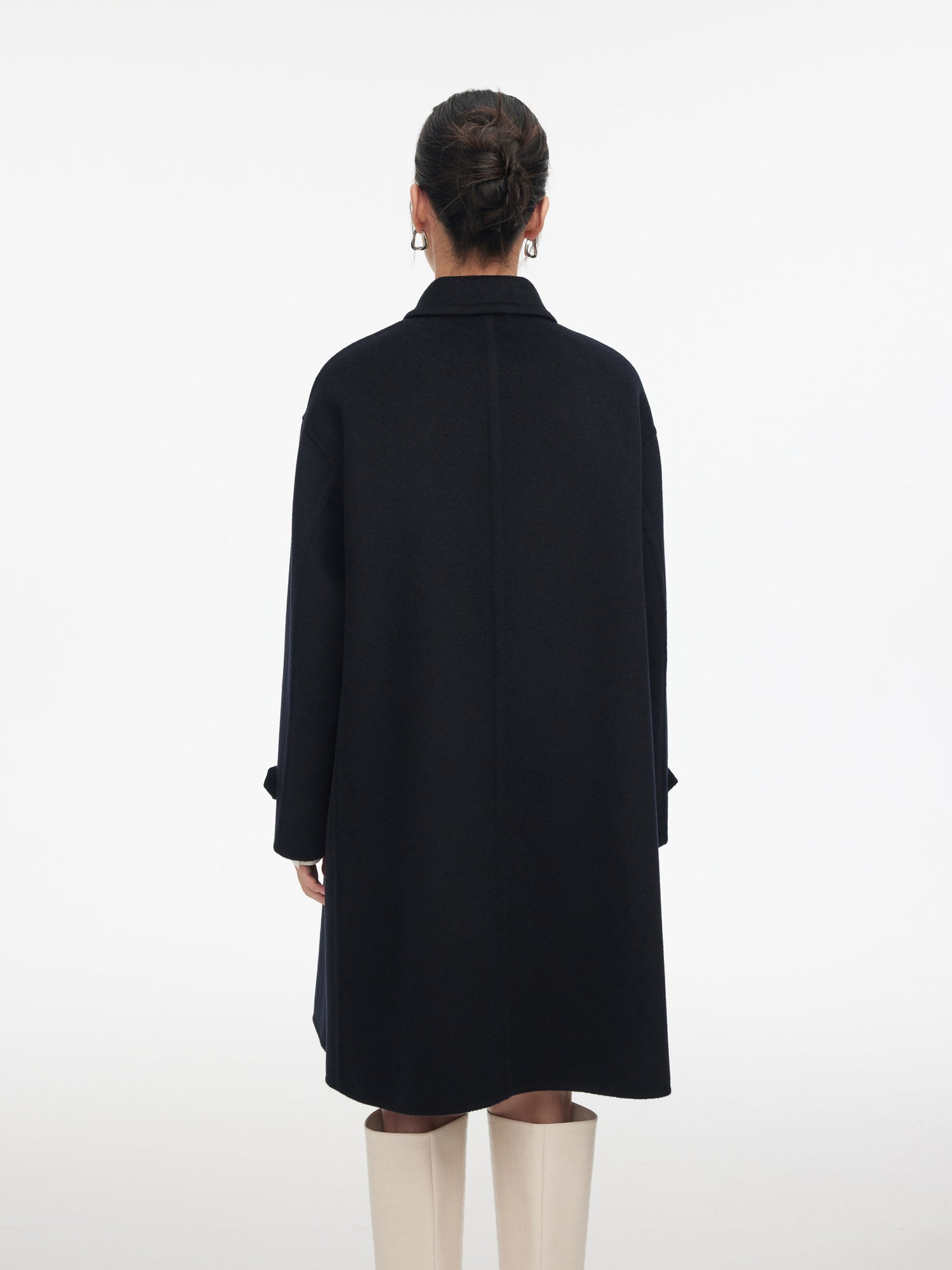 A-Shape Woolen Coat | Black