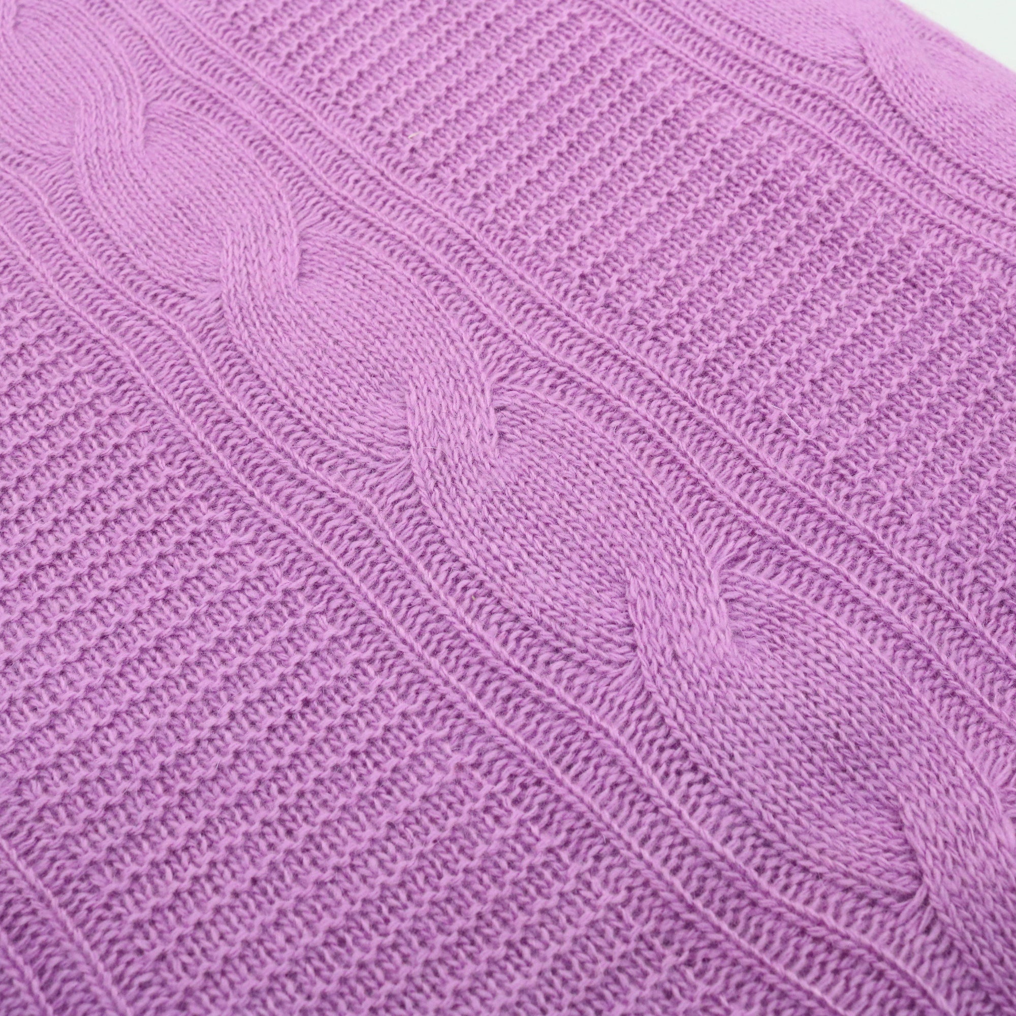 Unisex | Bed Throw In Cable Design | Bright Lilac