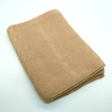 Unisex | Bed Throw In Cable Design | Camel
