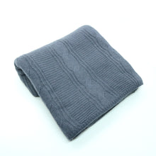 Unisex | Bed Throw In Cable Design | Dark Slate