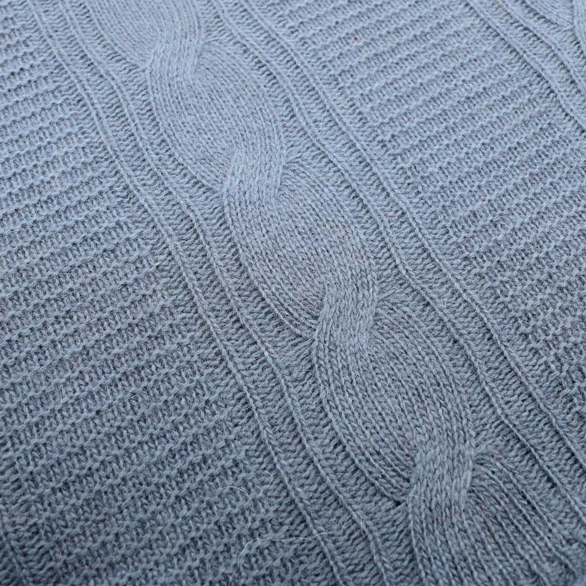 Unisex | Bed Throw In Cable Design | Dark Slate