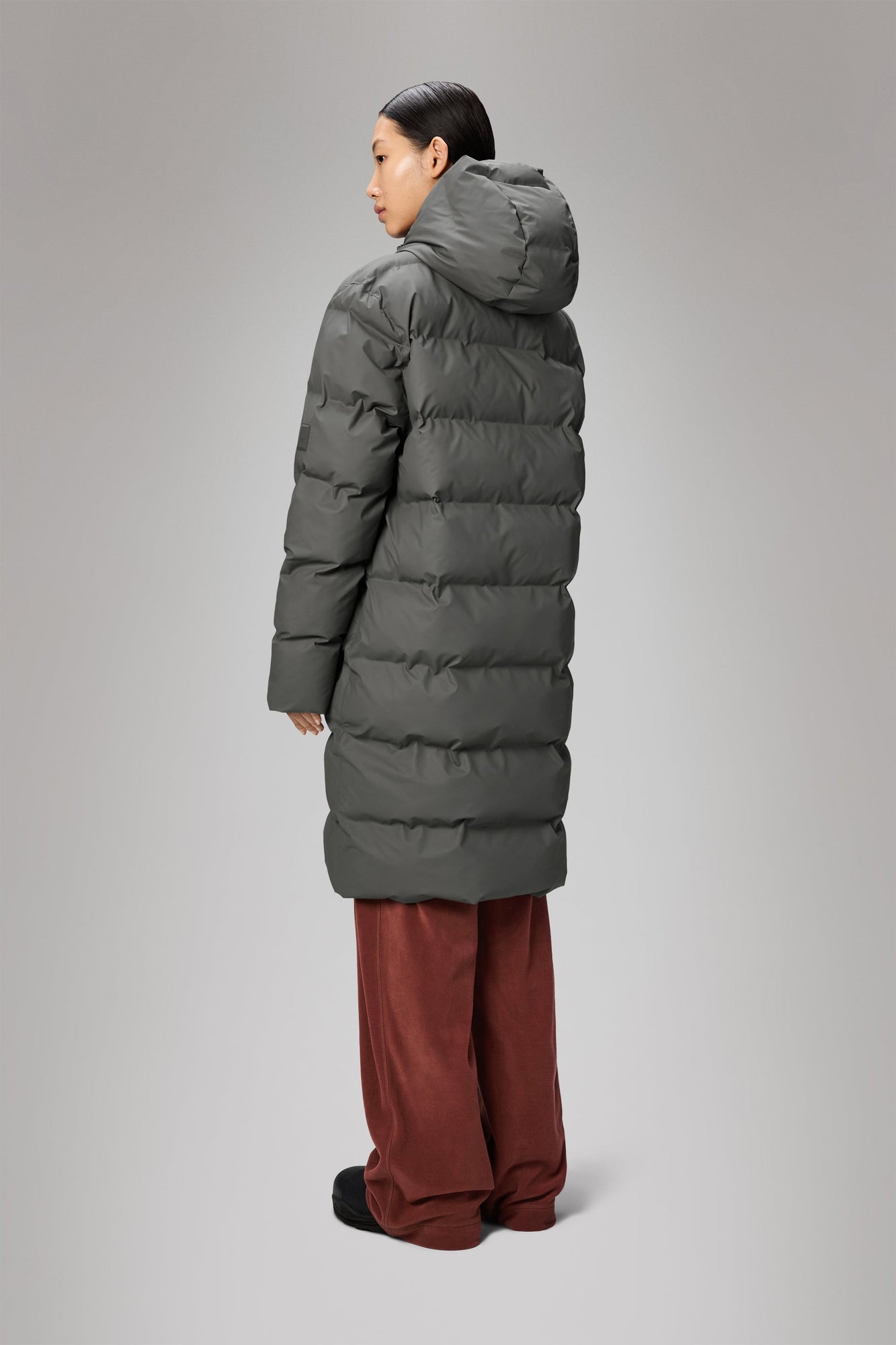 Rains Alta Longer Puffer Jacket Grey Jacket