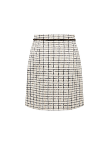 Parisian-Style Checkered Skirt | White/Black