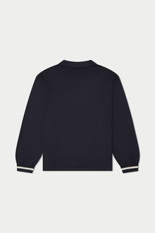 V Knit Long Sleeve Polo | Grey