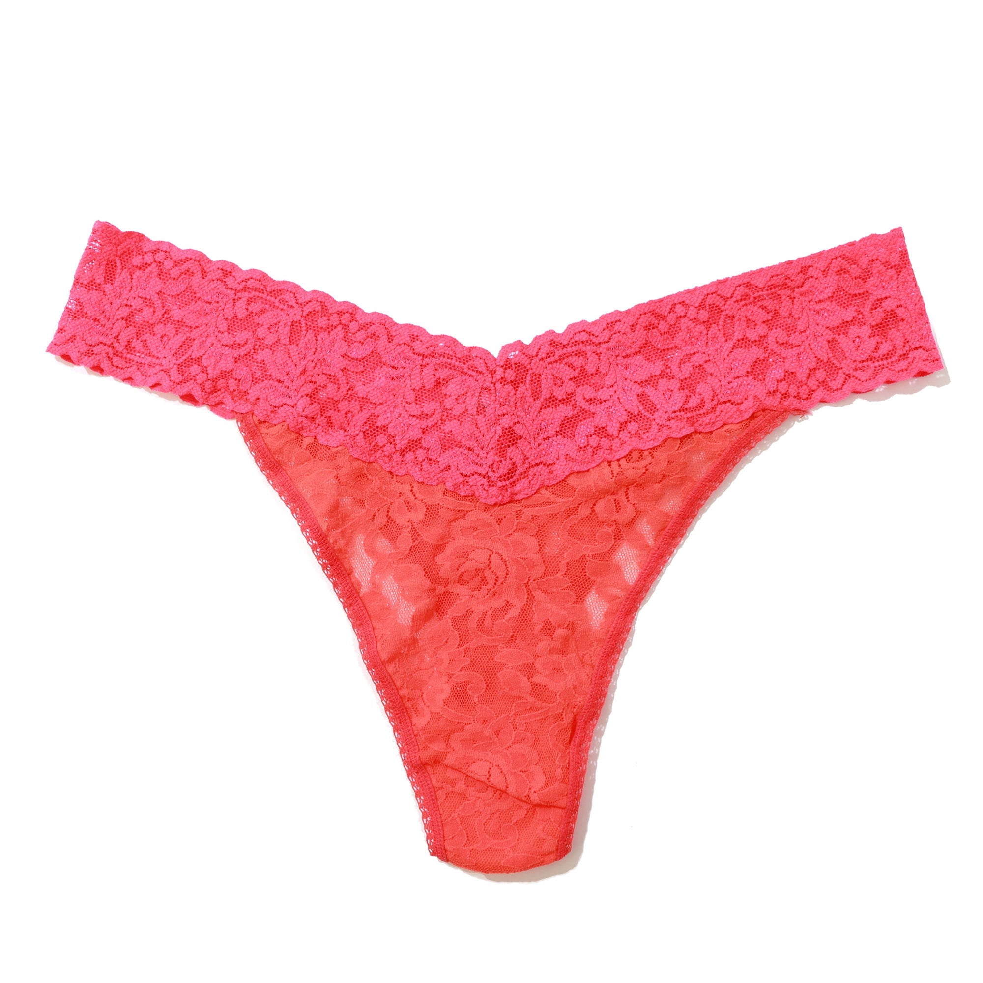 Signature Lace Original Rise Thong | Orange Sparkle/Coral Gables/Ripe Watermelon Pink