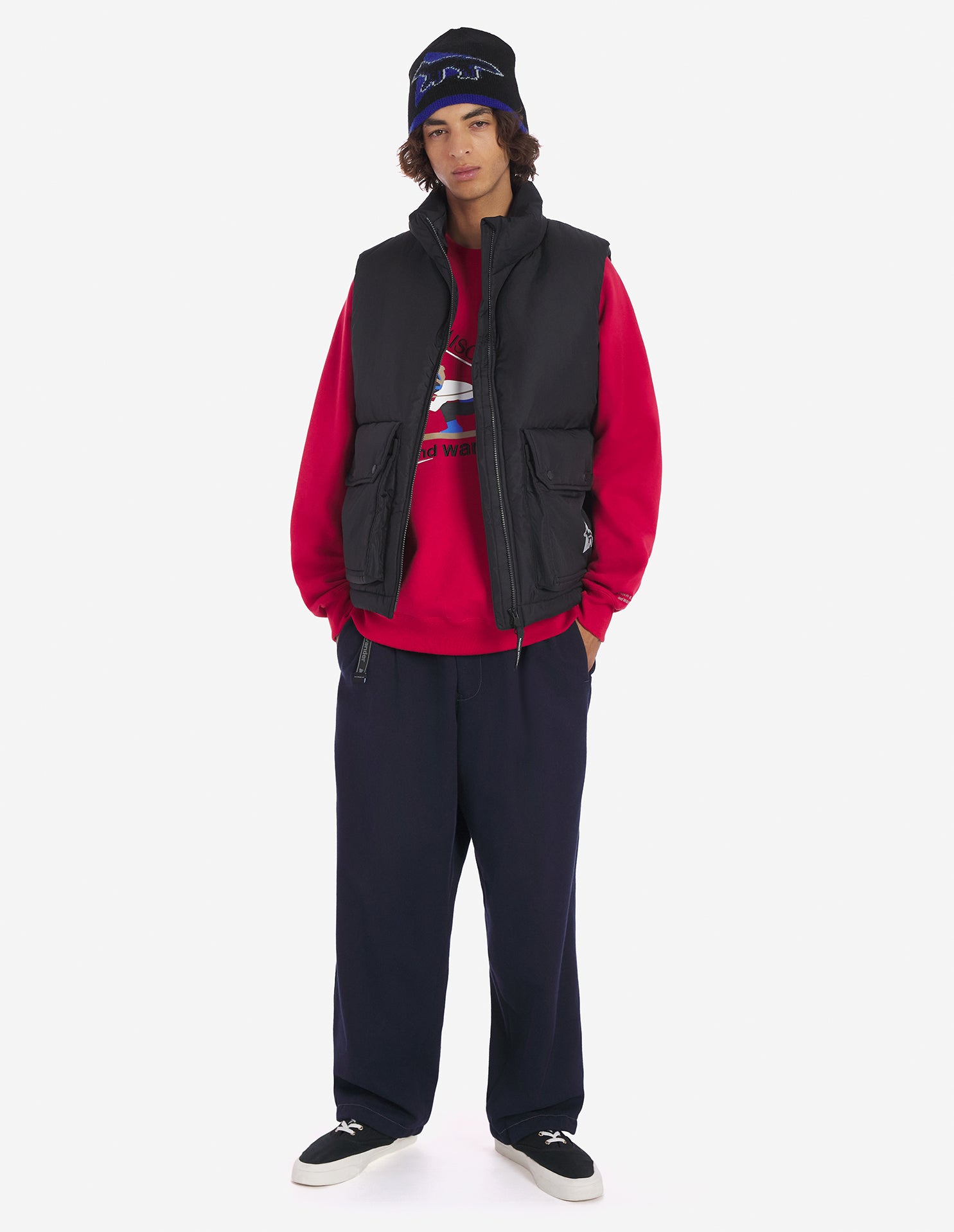 Unisex | Maison Kitsune Fox Print Insulation Vest | Black