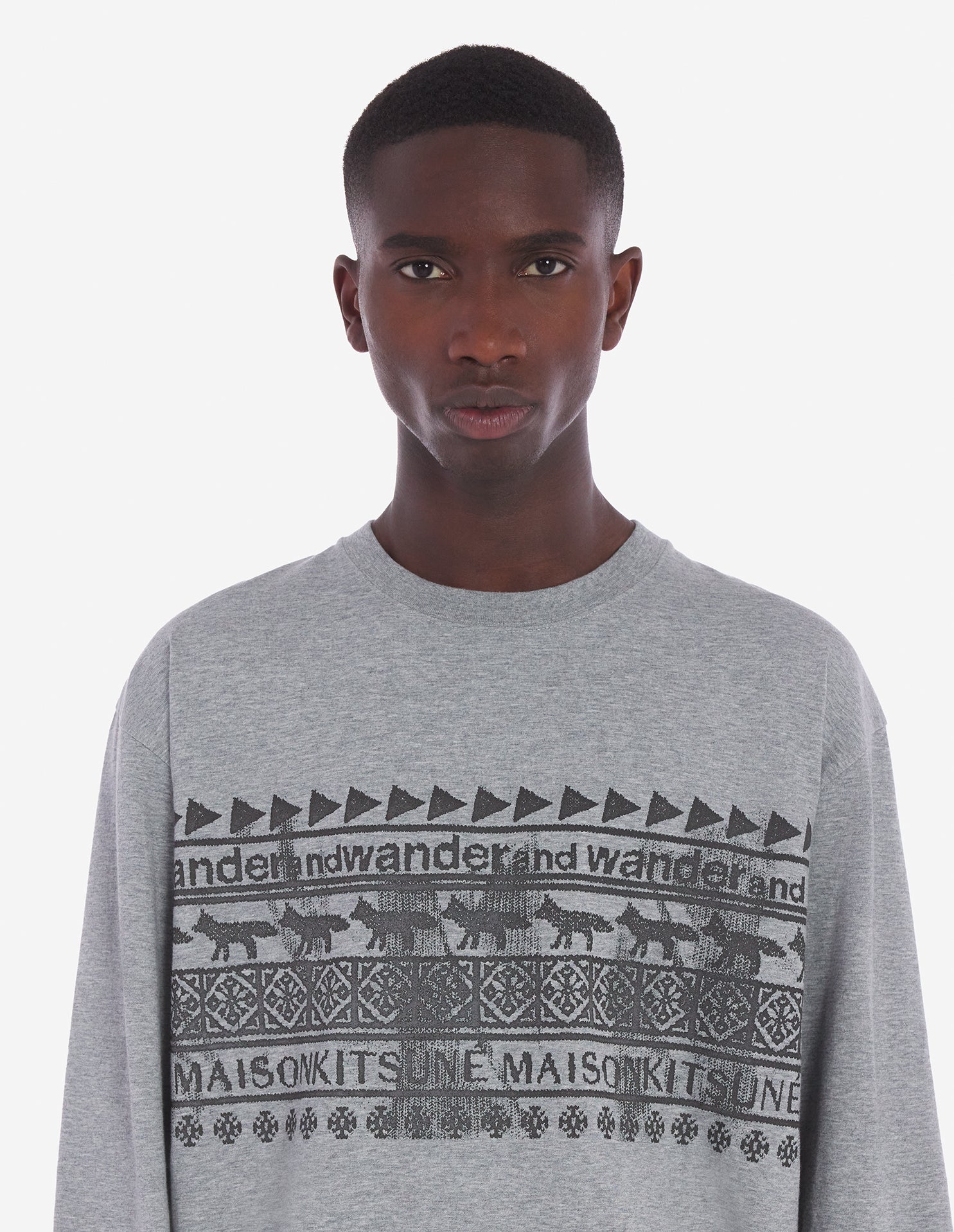 Unisex | Nordic Border Dry Cotton Tee-Shirt | Grey
