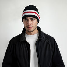 Unisex | Merino Striped Hat | Black