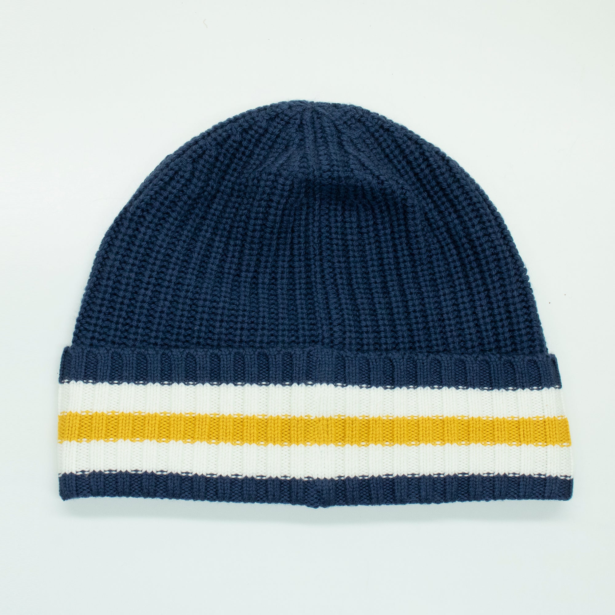 Unisex | Merino Striped Hat | Navy