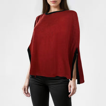 Womens | Color Block Poncho | Rust