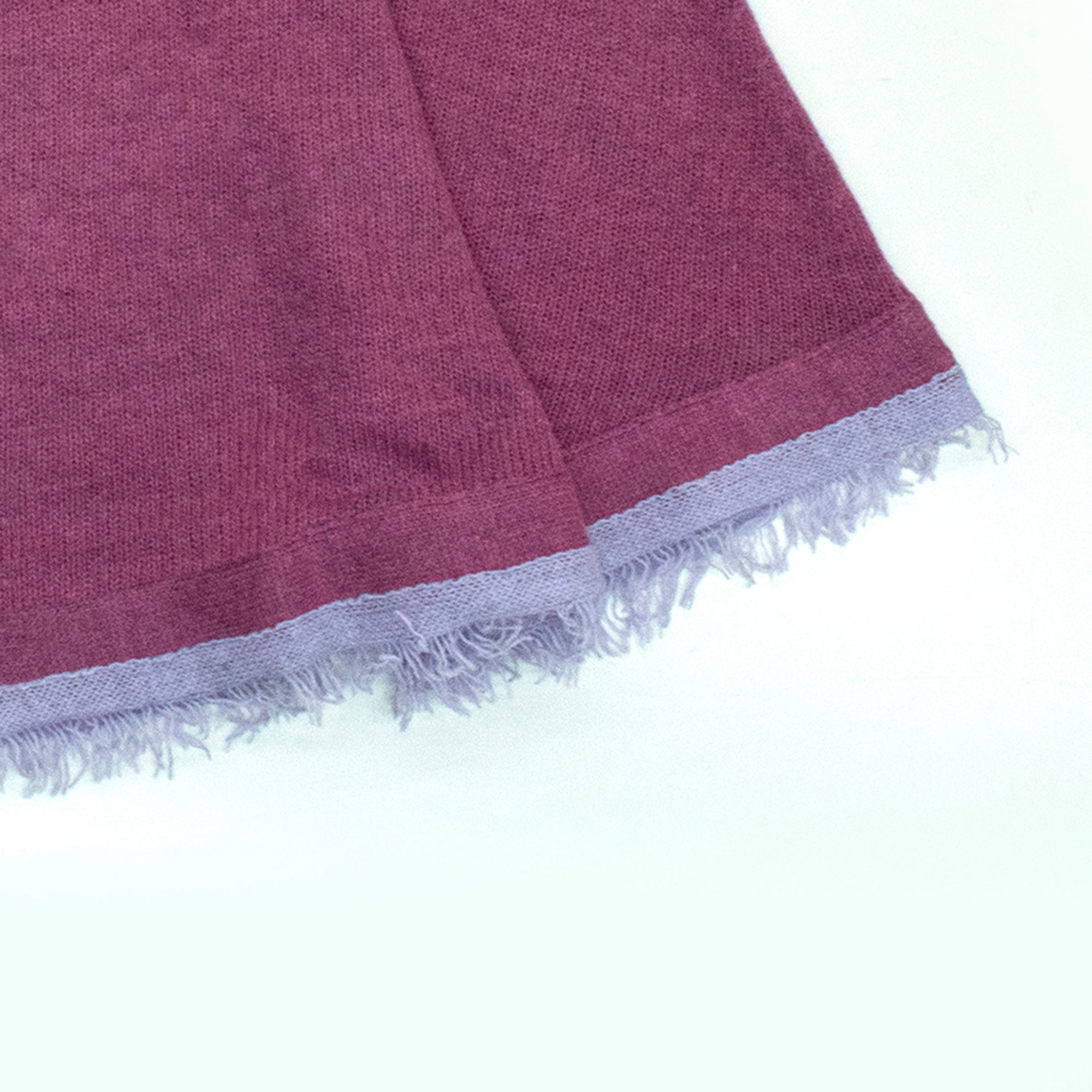 Womens | Poncho with Eyelash Fringes And Bow | Glicine/Lilac