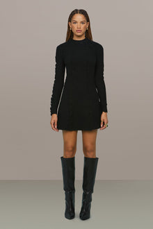 Amur | Walker Lettuce Edge Dress | Black